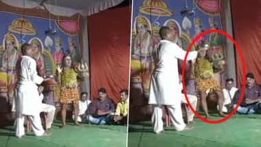 The person playing the role of Lord Shiva in Ramlila fell on the stage during the aarti, died