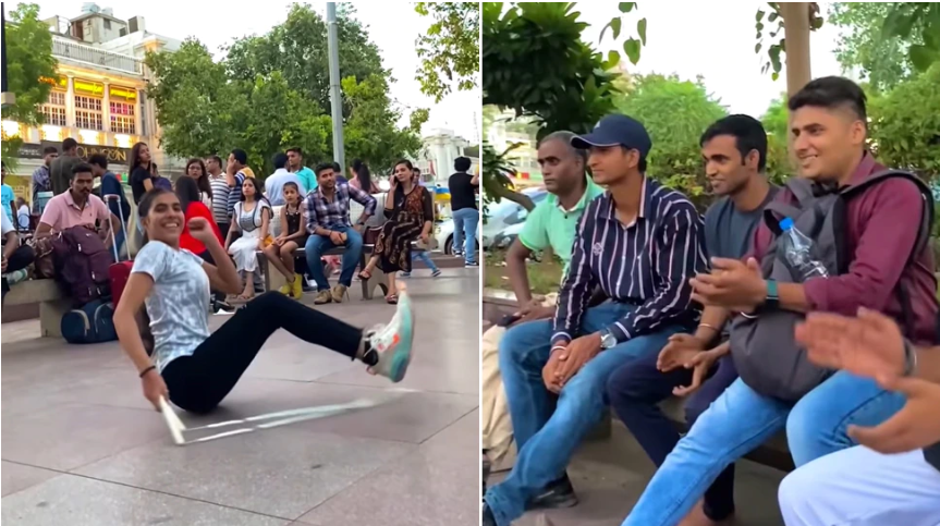 The girl of Delhi did such a stunt in front of the people sitting on the roadside, people were forced to clap