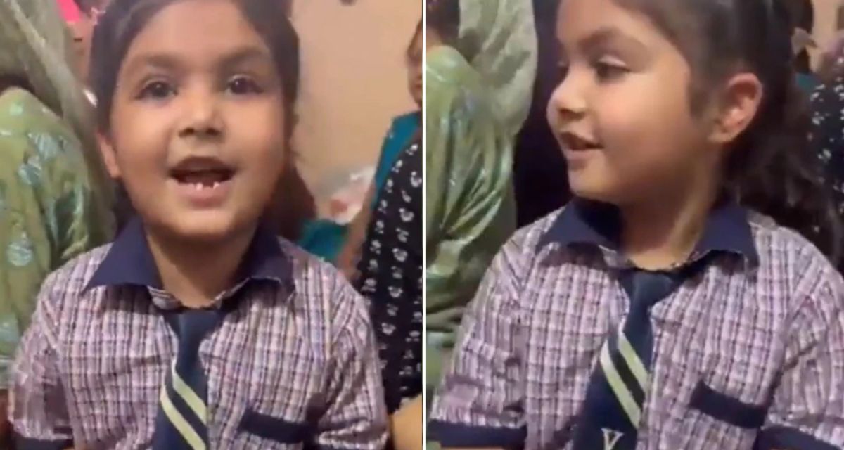 Little girl started singing hymns of Lord Hanuman,