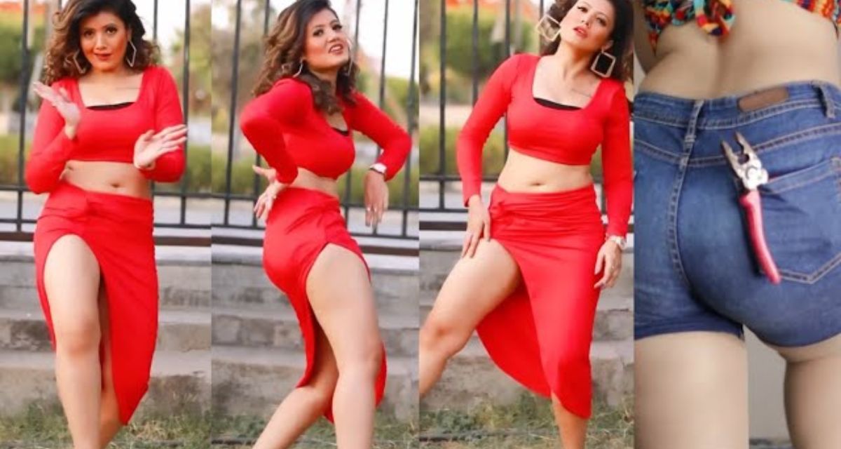 The girl did a hot dance wearing a red color one piece, created a stir on the internet